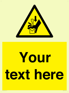 Custom warning hand crushing between press brake tool